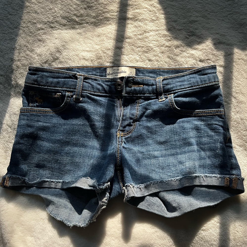 Abercrombie & Fitch Women's Dark Blue Jean Shorts